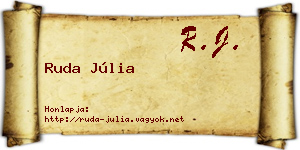 Ruda Júlia névjegykártya