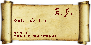 Ruda Júlia névjegykártya